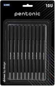 Pentonic 0.7 mm Ball Pen Blister Pack | Black Body | Blue Ink | Set of 8 Pens (Pack of 1)